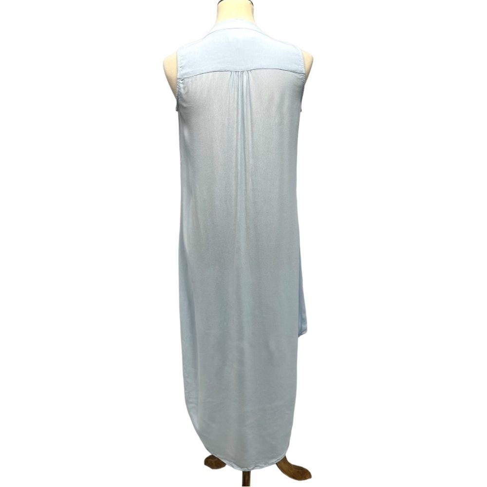 CAbi Light Blue High Low Sleeveless Shift Shirt Dress Womens Size Small - Picture 4 of 9